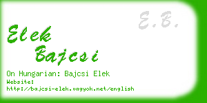 elek bajcsi business card